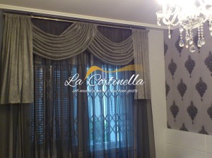 Cortinas para quarto com bando no tecido linho.